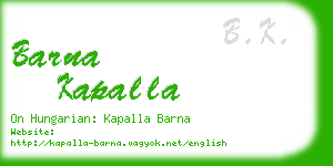 barna kapalla business card